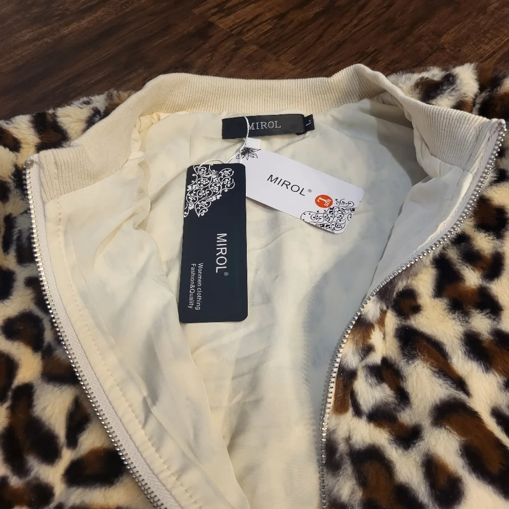 Women's Mirol Animal Print Bomber Jacket Mobwife Large